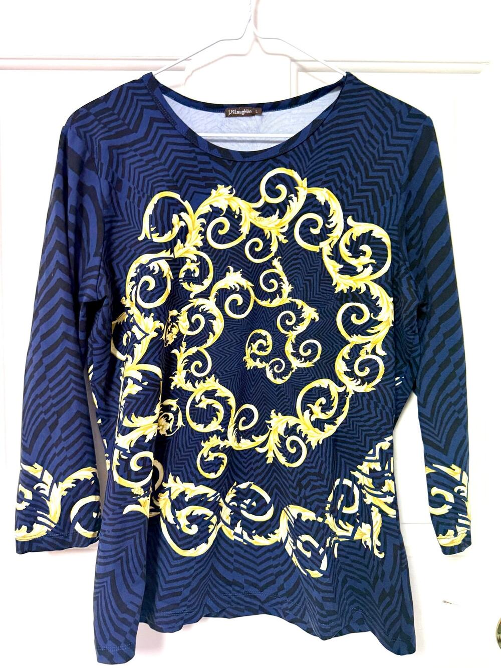 J. McLaughlin Catalina Cloth Blouse Top Size Large